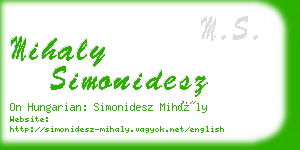 mihaly simonidesz business card